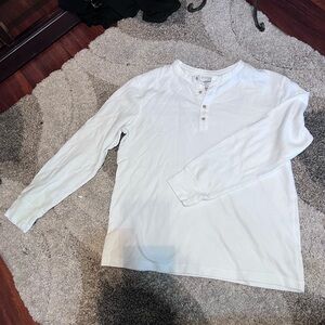 Goodfellow & Co Men's Cream Long Sleeve Henley Shirt